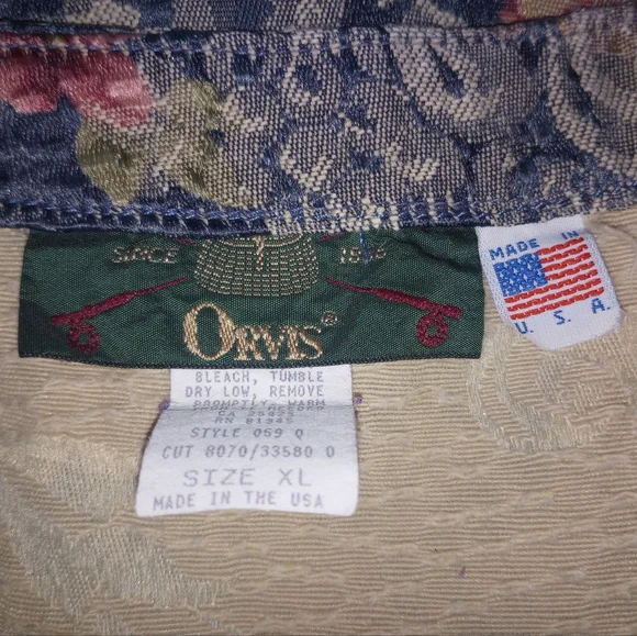 Orvis Vintage Floral Tapestry Vest Size XL EUC Made In The USA P2P 23 In - Picture 5 of 7